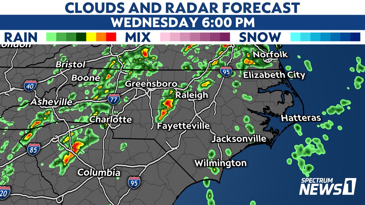 Severe storms possible in North Carolina on Wednesday