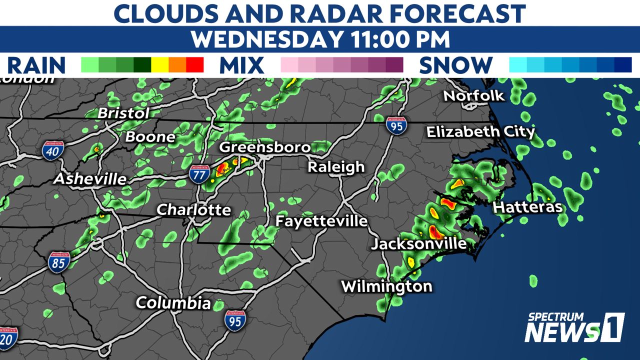 Severe storms possible in North Carolina on Wednesday