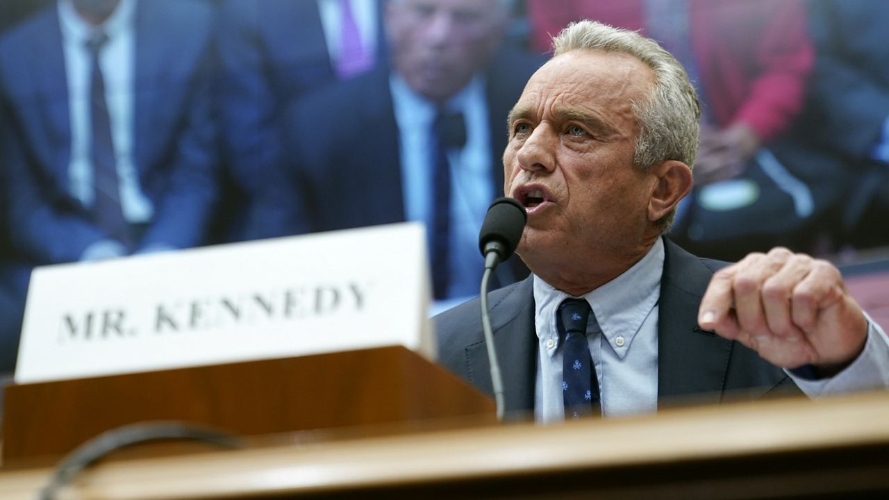 Robert F. Kennedy Jr. testifies Thursday before the House Judiciary Select Subcommittee on the Weaponization of the Federal Government on Capitol Hill. (AP Photo/Patrick Semansky)