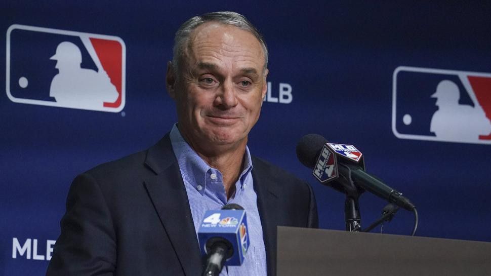 Major League Baseball Commissioner Rob Manfred met with Pinellas County officials Monday to discuss their delayed decision to finance the stadium. (FILE IMAGE)