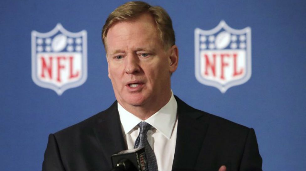 FILE - In this Dec. 12, 2018, file photo, NFL commissioner Roger Goodell speaks during a news conference in Irving, Texas. The NFL, which has raised $44 million in donations through its Inspire Change program, announced the additional $206 million commitment Thursday, June 11, 2020, targeting what it calls “systemic racism” and supporting “the battle against the ongoing and historic injustices faced by African Americans.” (AP Photo/LM Otero, File)