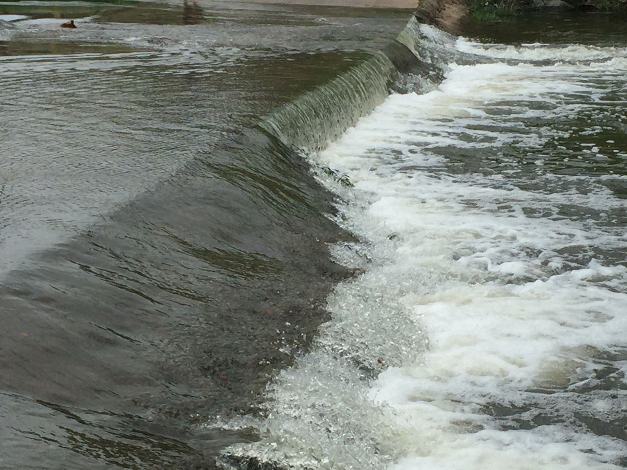 Water covers a roadway in Round Rock during massive flooding. 