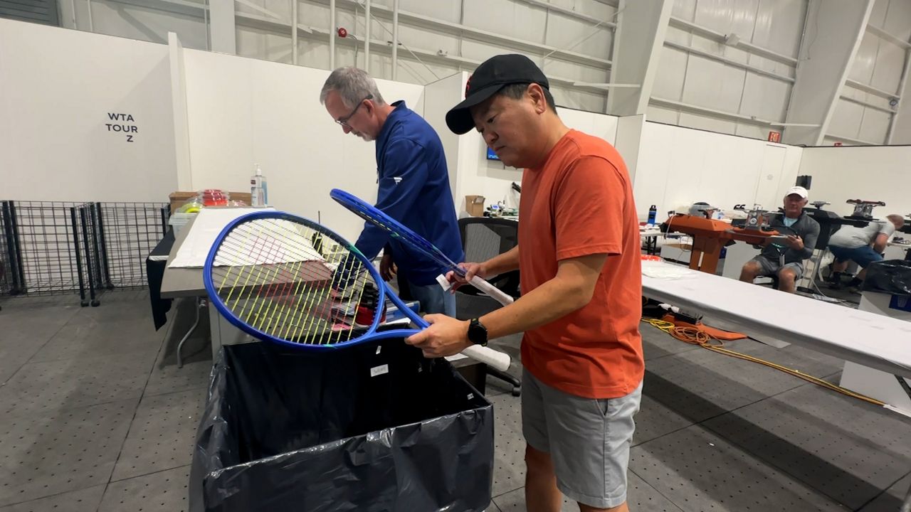 Tennis racket stringers keep Cincinnati Open going