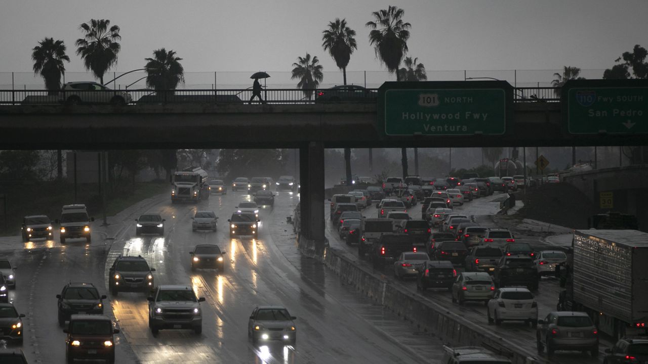 Landslides damage homes in California.