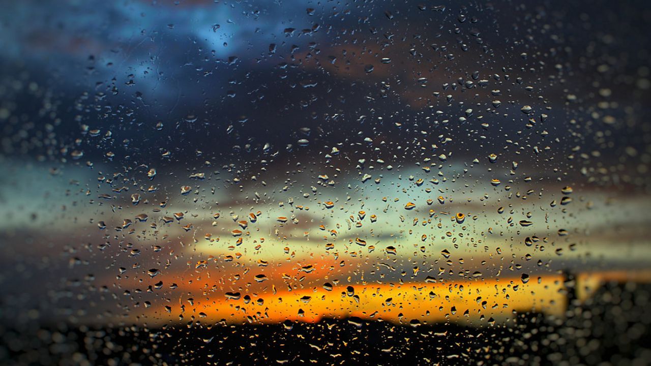 Rain drops on window