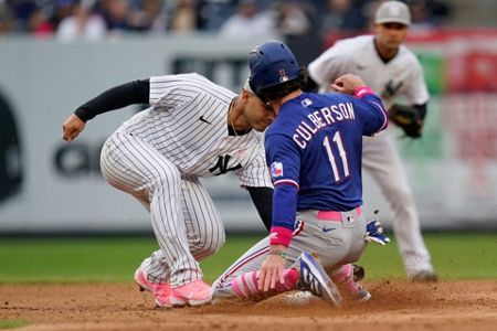 Torres HR in 9th lifts Yanks over Rangers 2-1 in DH opener