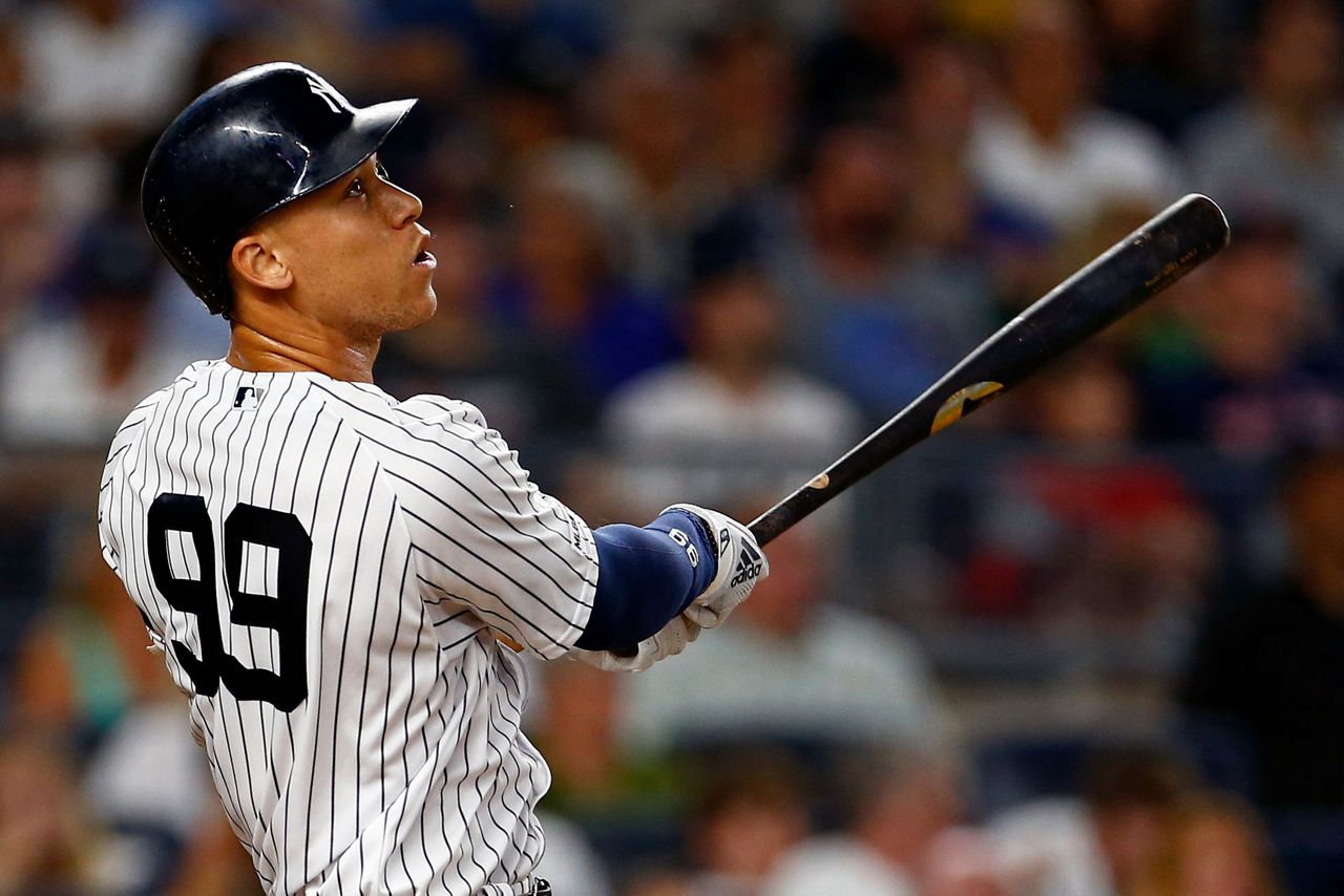 New York Yankees' Gleyber Torres reacts during an at bat in the third  inning of a baseball game against the Boston Red Sox on Sunday, Aug. 4,  2019, in New York. (AP