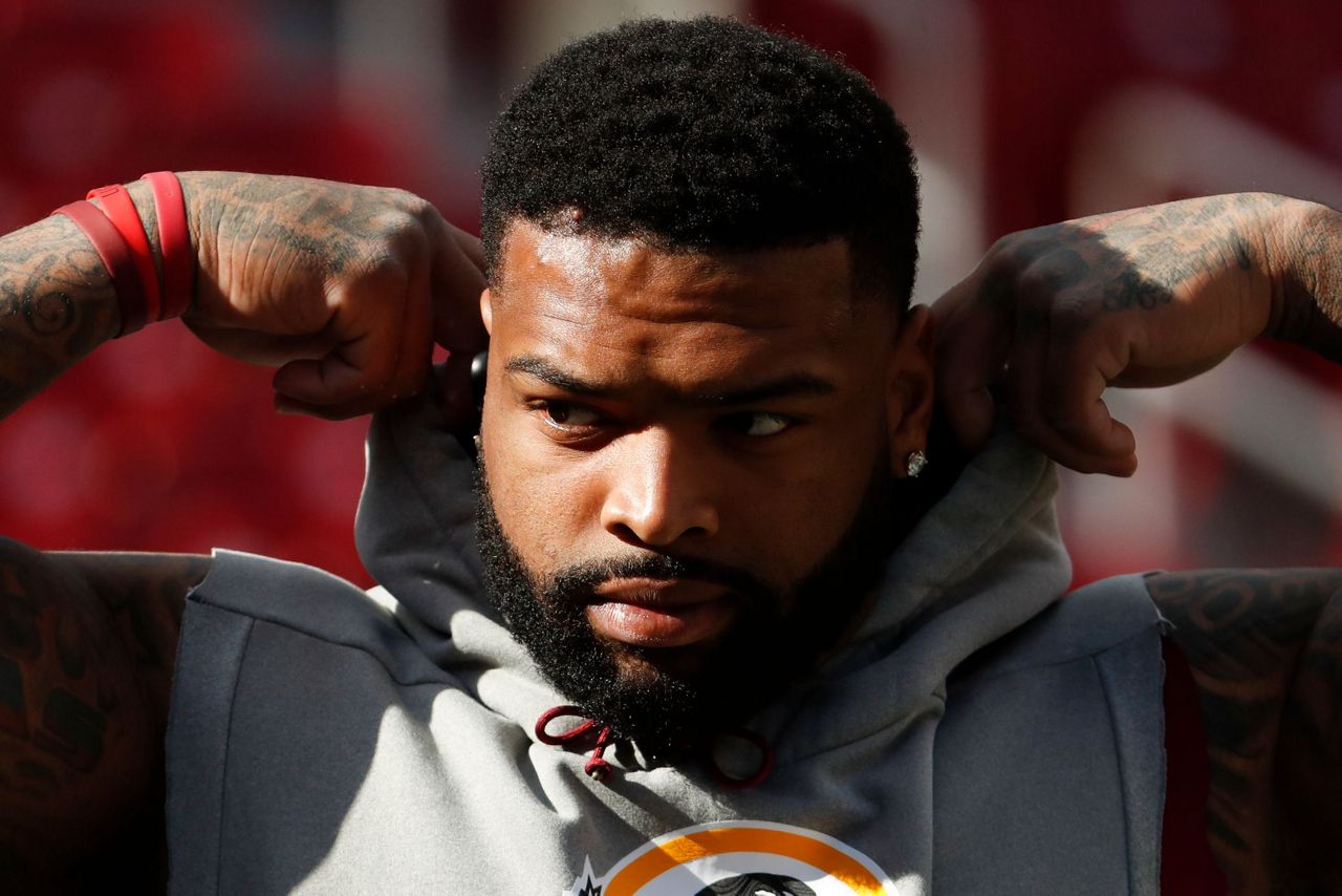 San Francisco 49ers offensive tackle Trent Williams (71) walks off