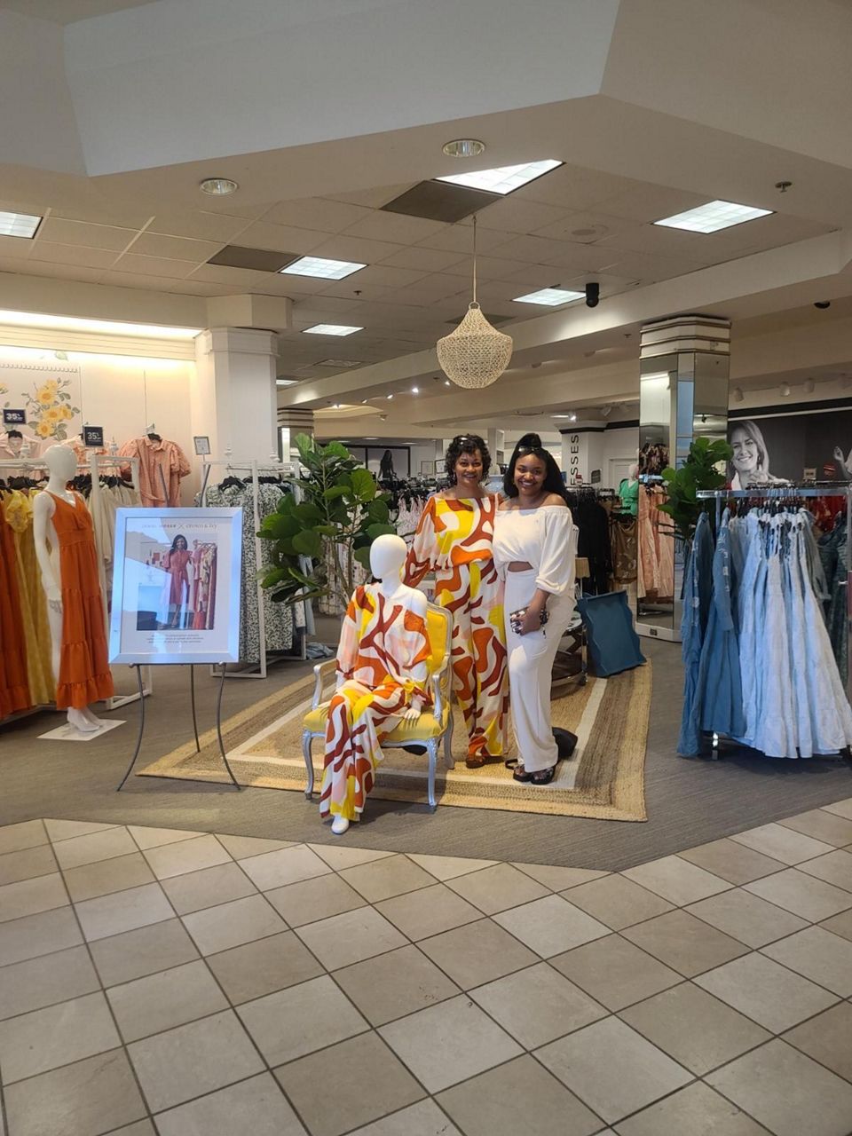 Jewel Moser and her mother at a Belk store with her “Jewel Moser x Crown & Ivy,” collection.