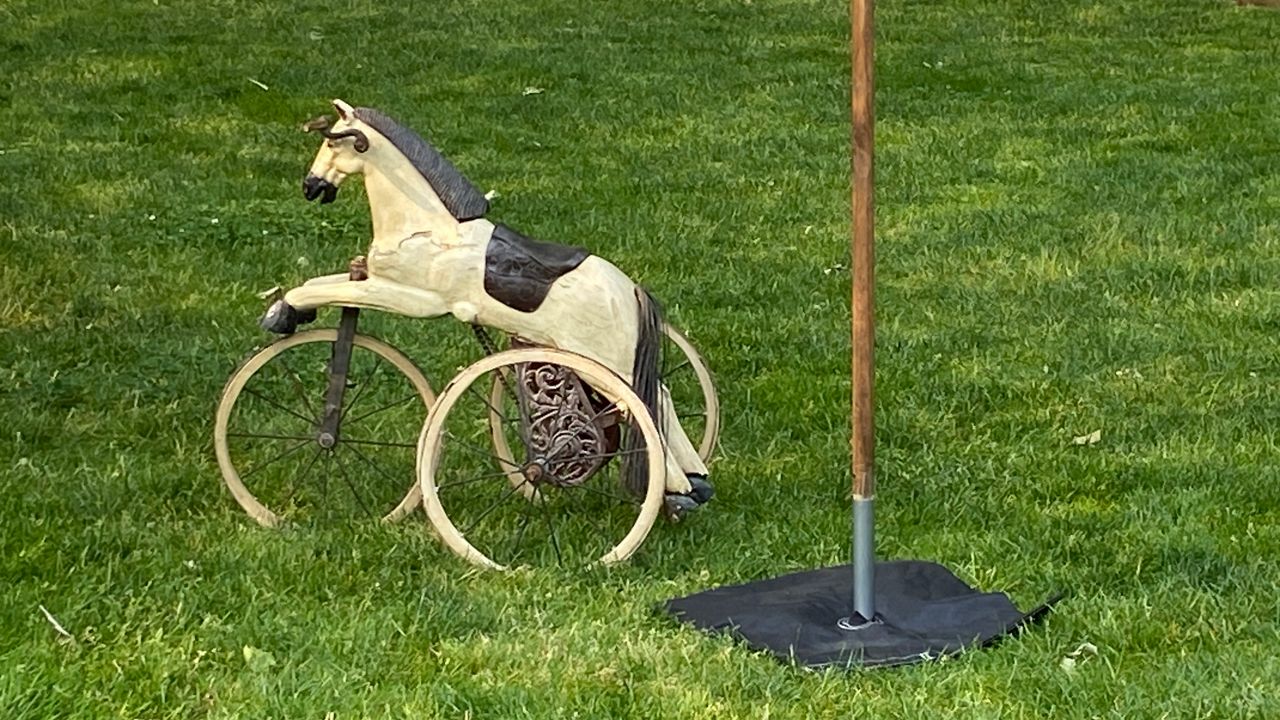 an antique rocking horse