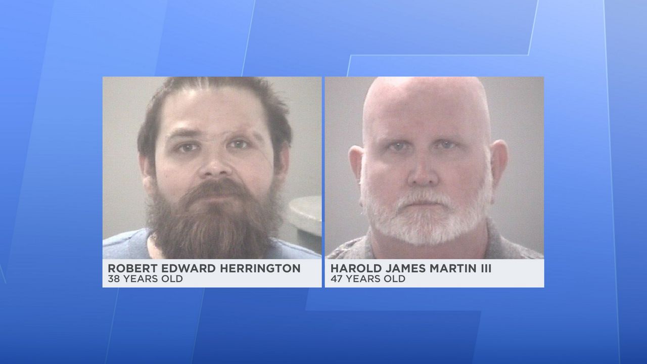 Mug shot images of Robert Edward Herrington and Harold James Martin III