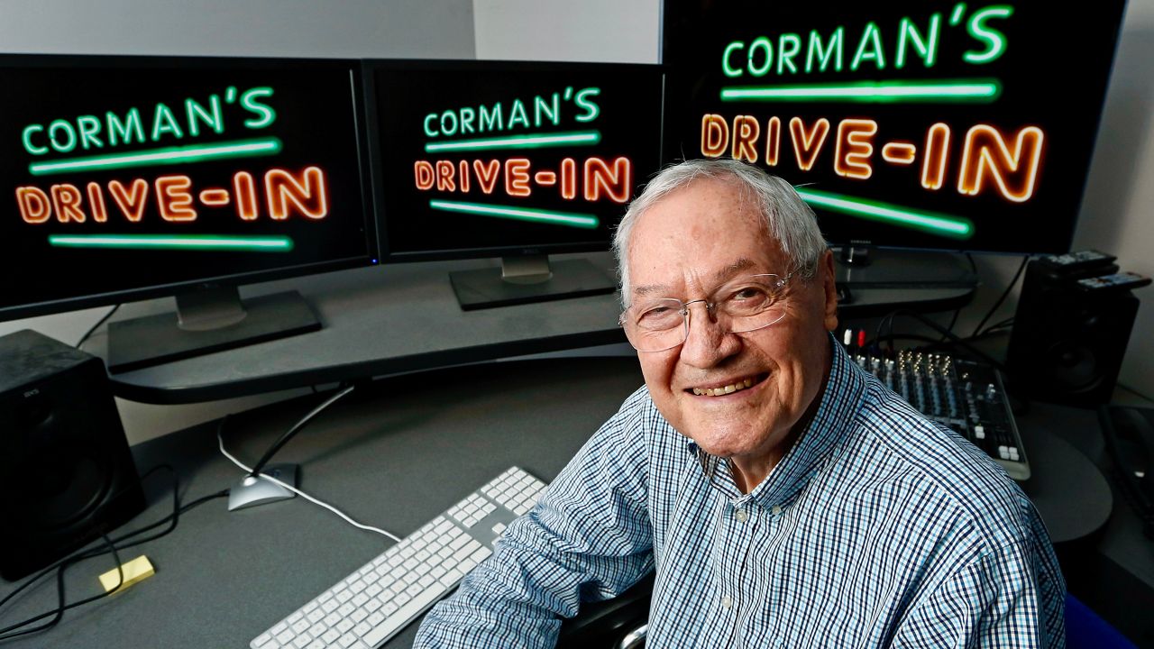 Producer Roger Corman poses in his Los Angeles office, May 8, 2013. Corman, the Oscar-winning “King of the Bs” who helped turn out such low-budget classics as “Little Shop of Horrors” and “Attack of the Crab Monsters” and gave many of Hollywood's most famous actors and directors an early break, died Thursday, May 9, 2024. He was 98. (AP Photo/Reed Saxon, File)