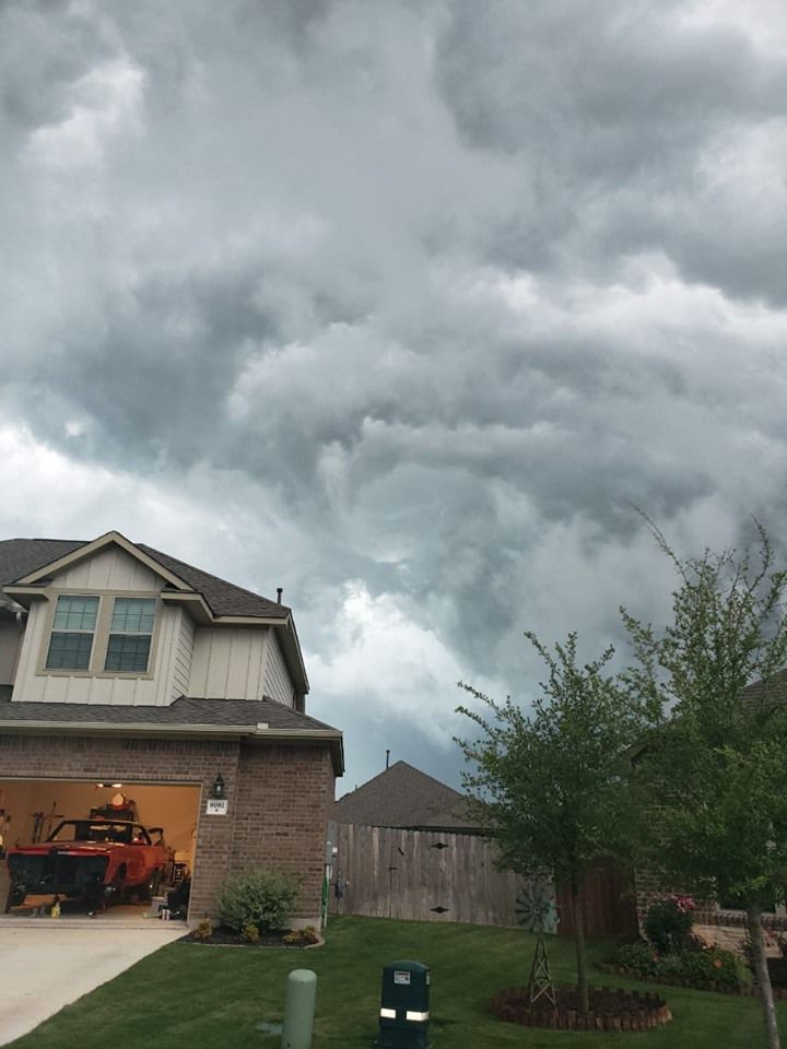 Clouds swirling over a house in Round Rock. 