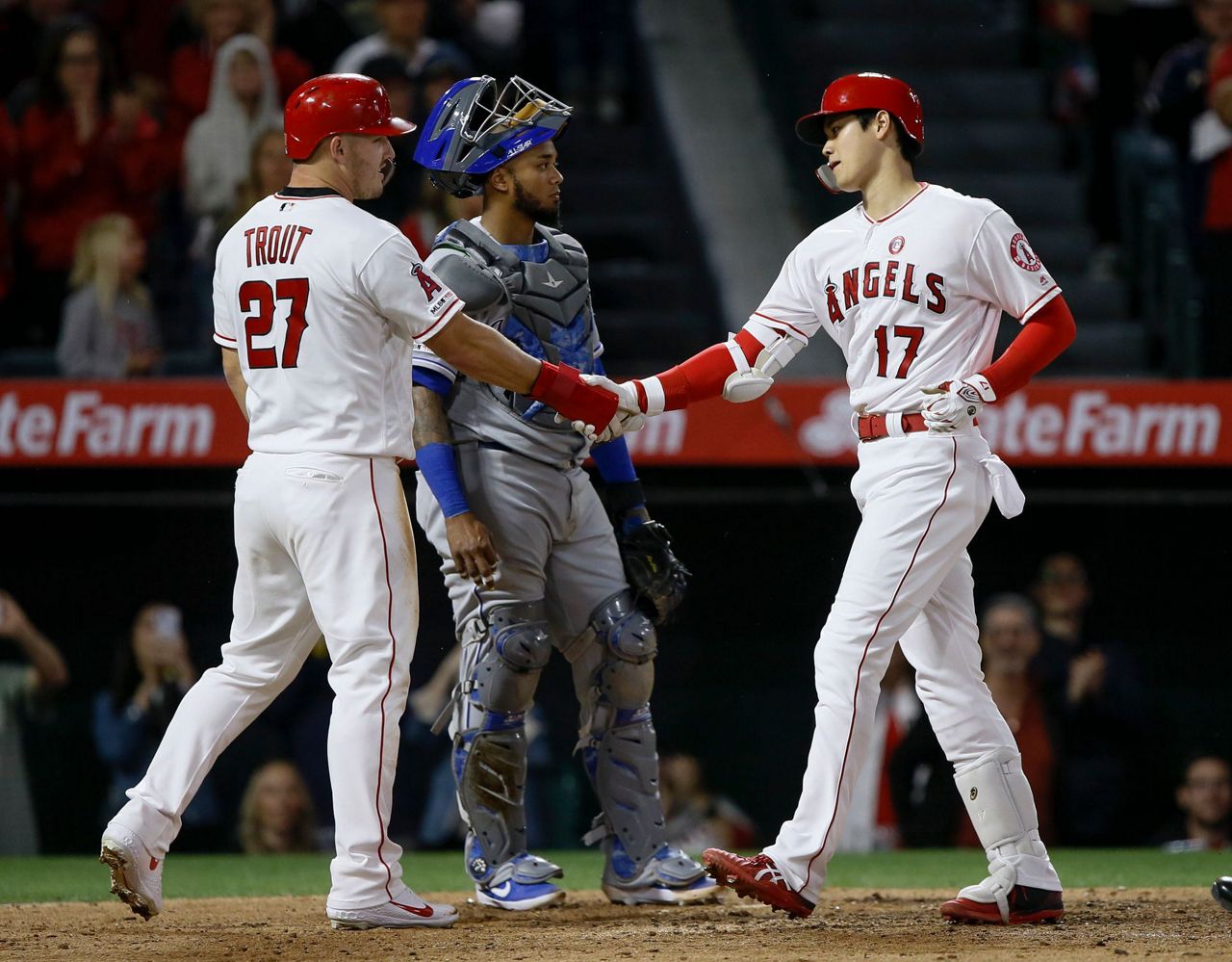 Ohtani, Trout homer to lead Angels past Royals