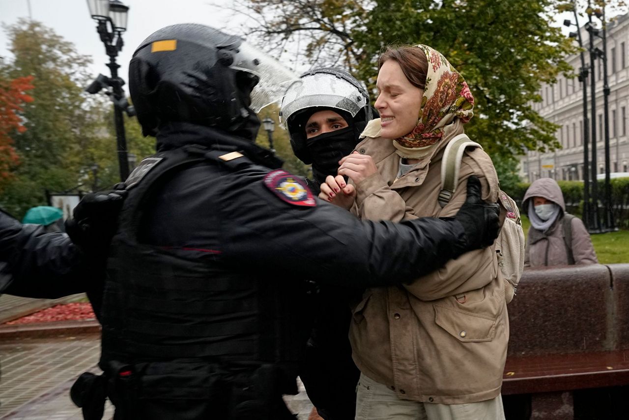 Russian Police Block Mobilization Protests Arrest Hundreds