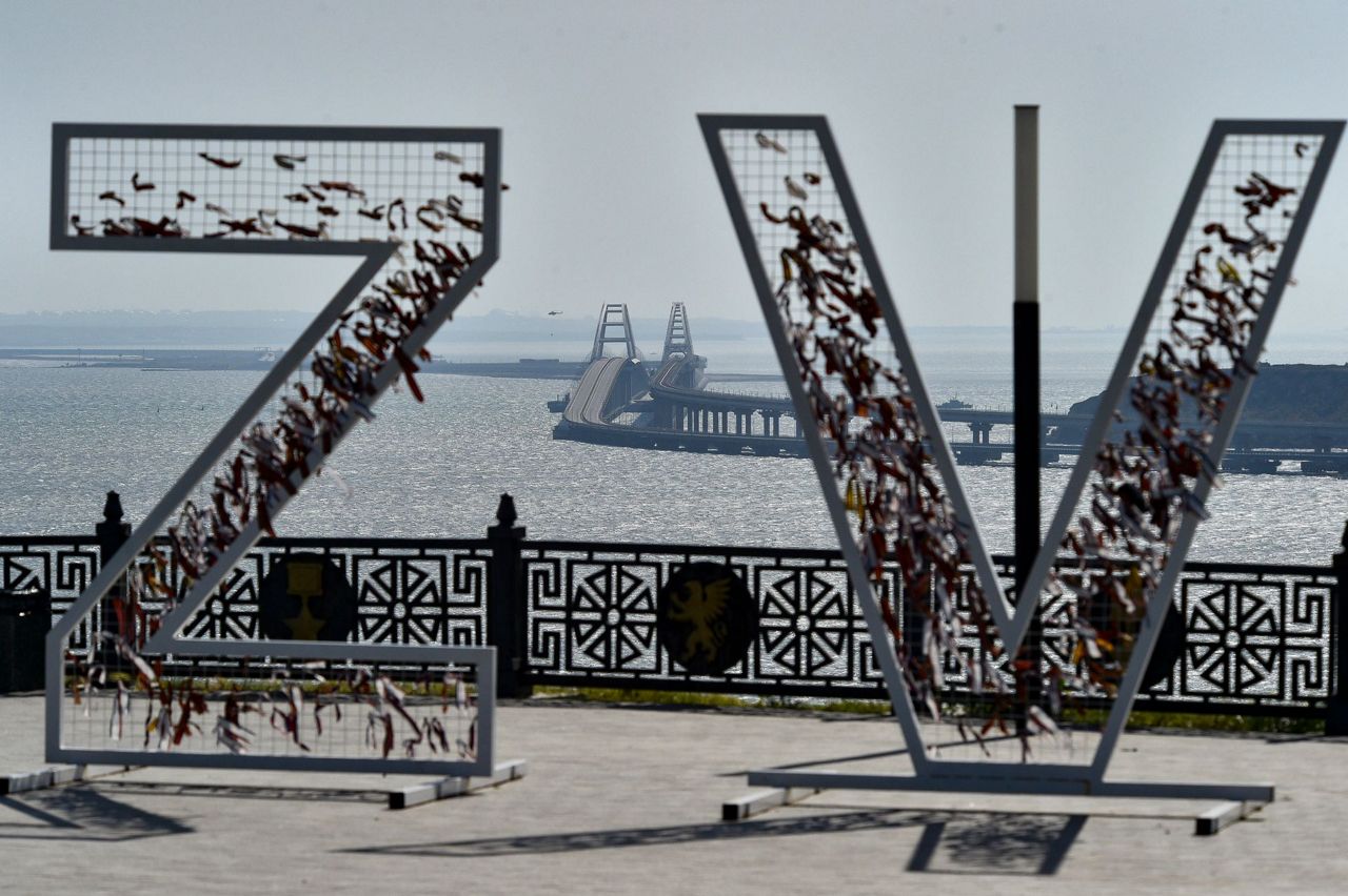Large fire reported on key bridge linking Russia to Crimea