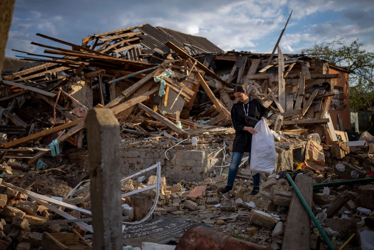 Flowers in the rubble: Ukrainian woman sees a sliver of hope