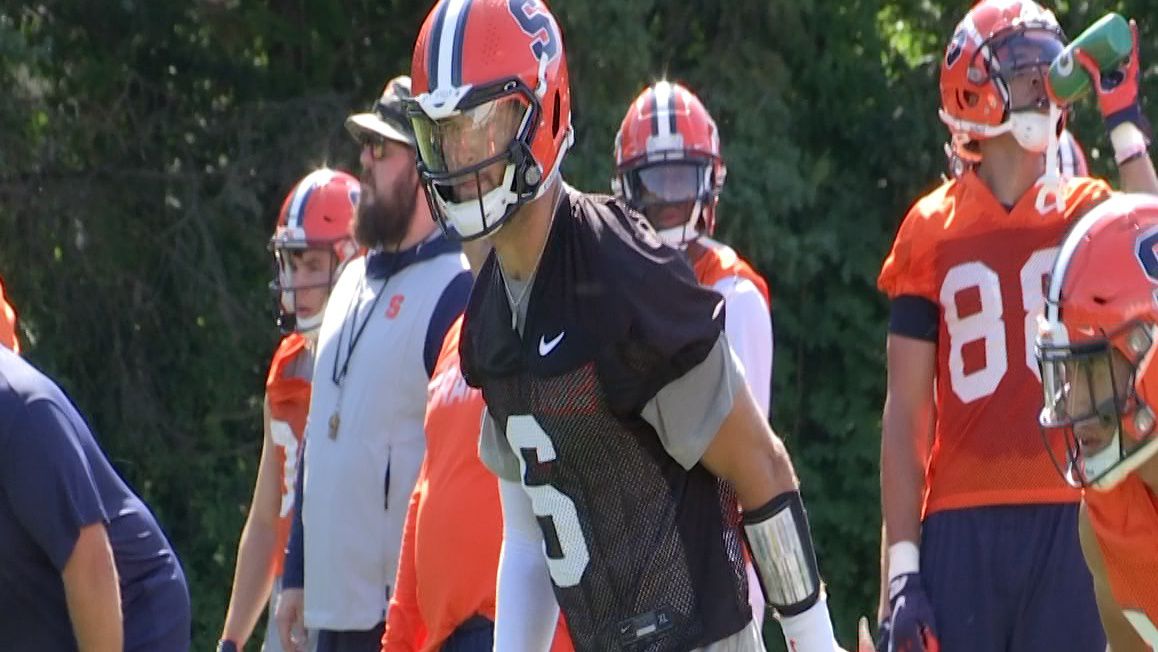 So what exactly is that black padding on the Syracuse football helmets seen  during practice? 