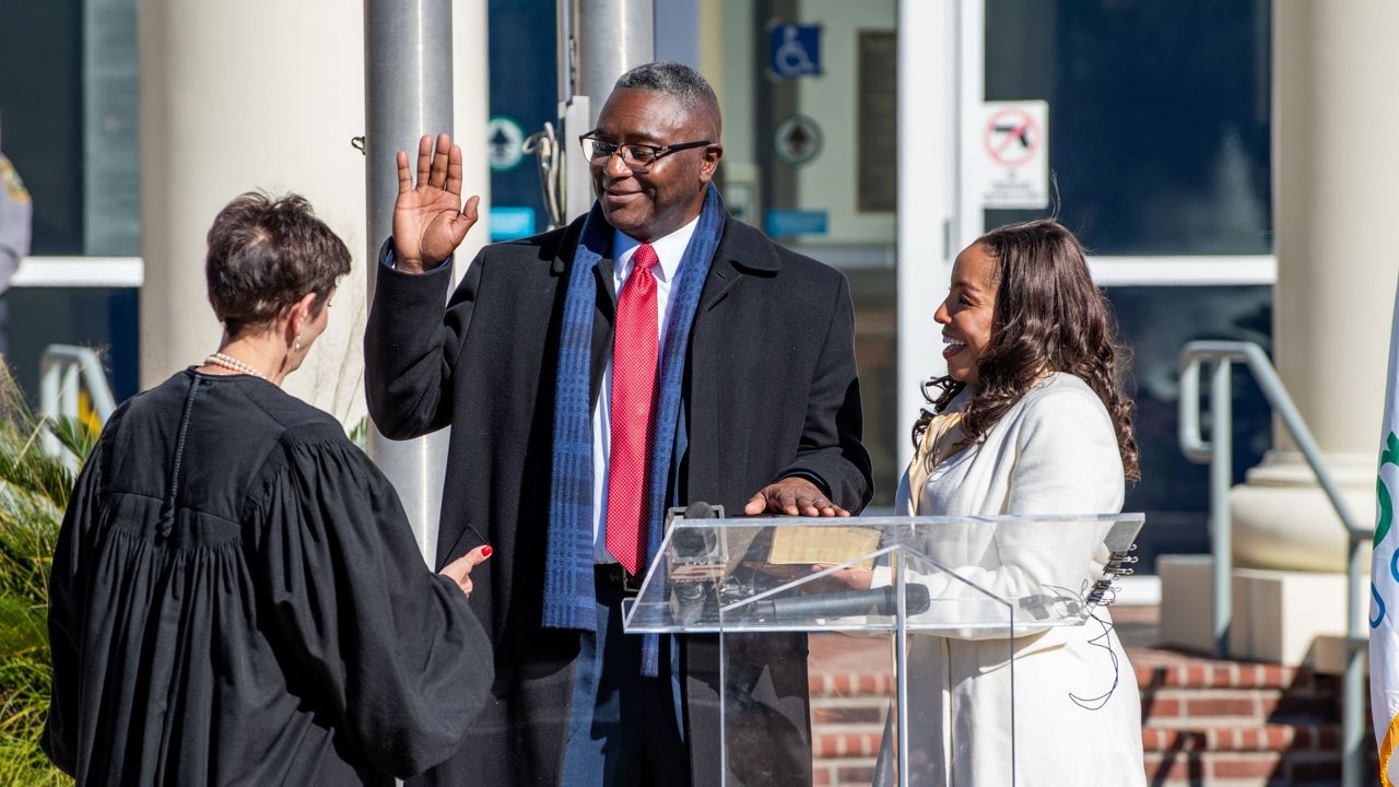 Sam Richardson takes the oath of office on Tuesday, Jan. 7 as Dorchester County's first new sheriff in 16 years and the state’s first Black Republican sheriff in modern history. (Photo: Dorchester County Sheriff's Office) 