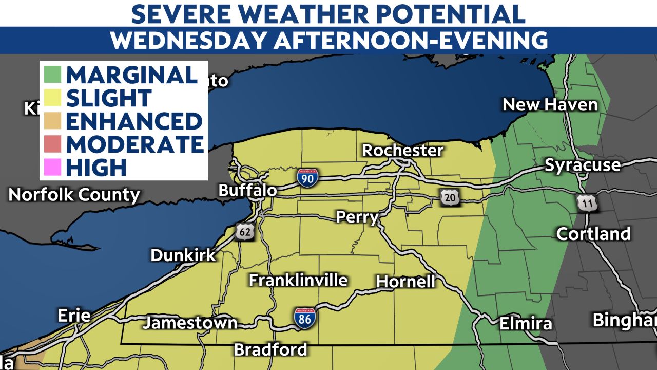 Severe storms will be possible today