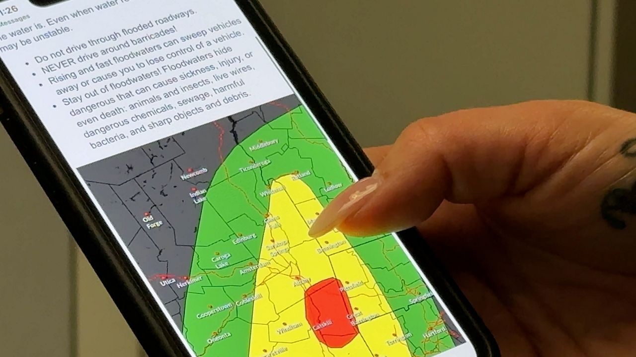 An example of a real-time emergency alert text system.