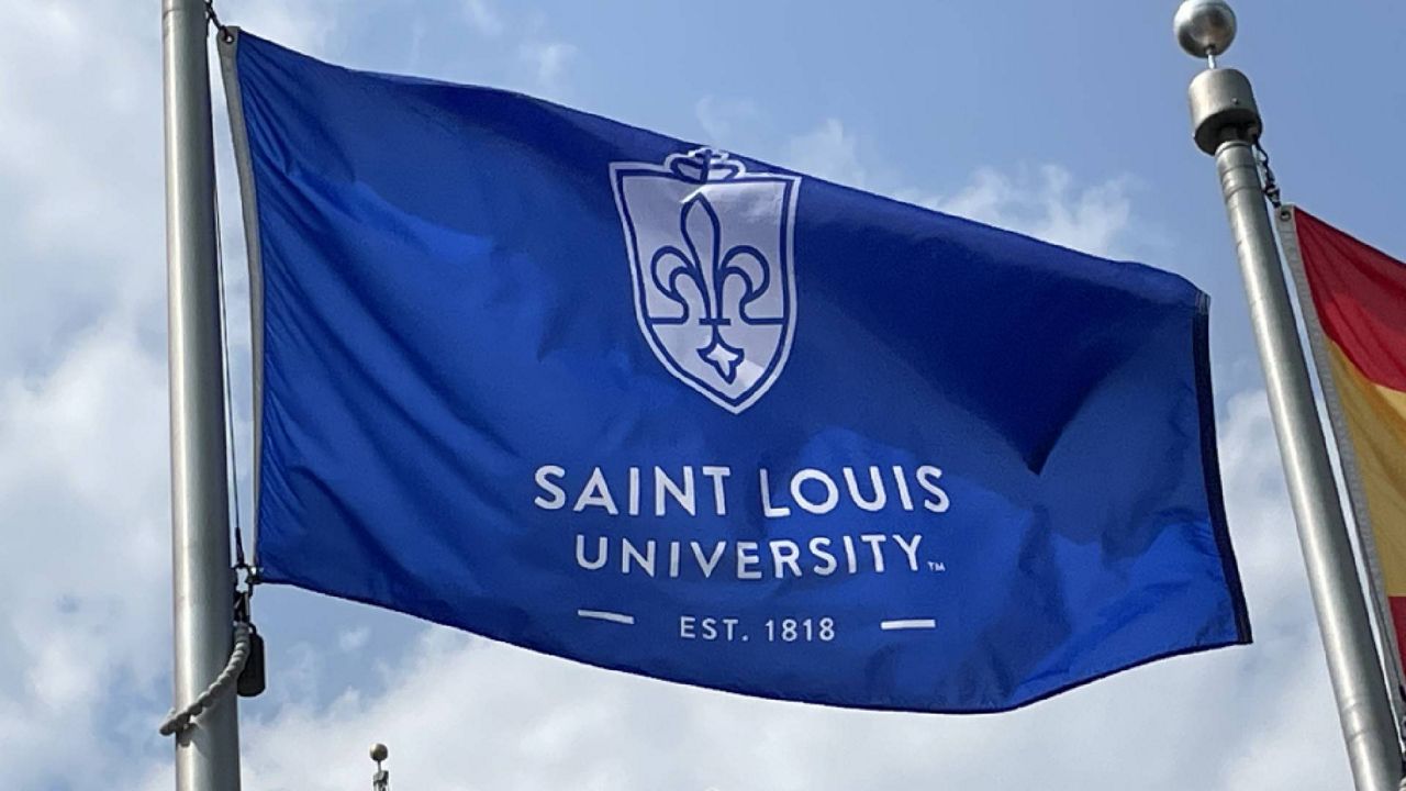 Pictured is a SLU Flag. (Spectrum News)