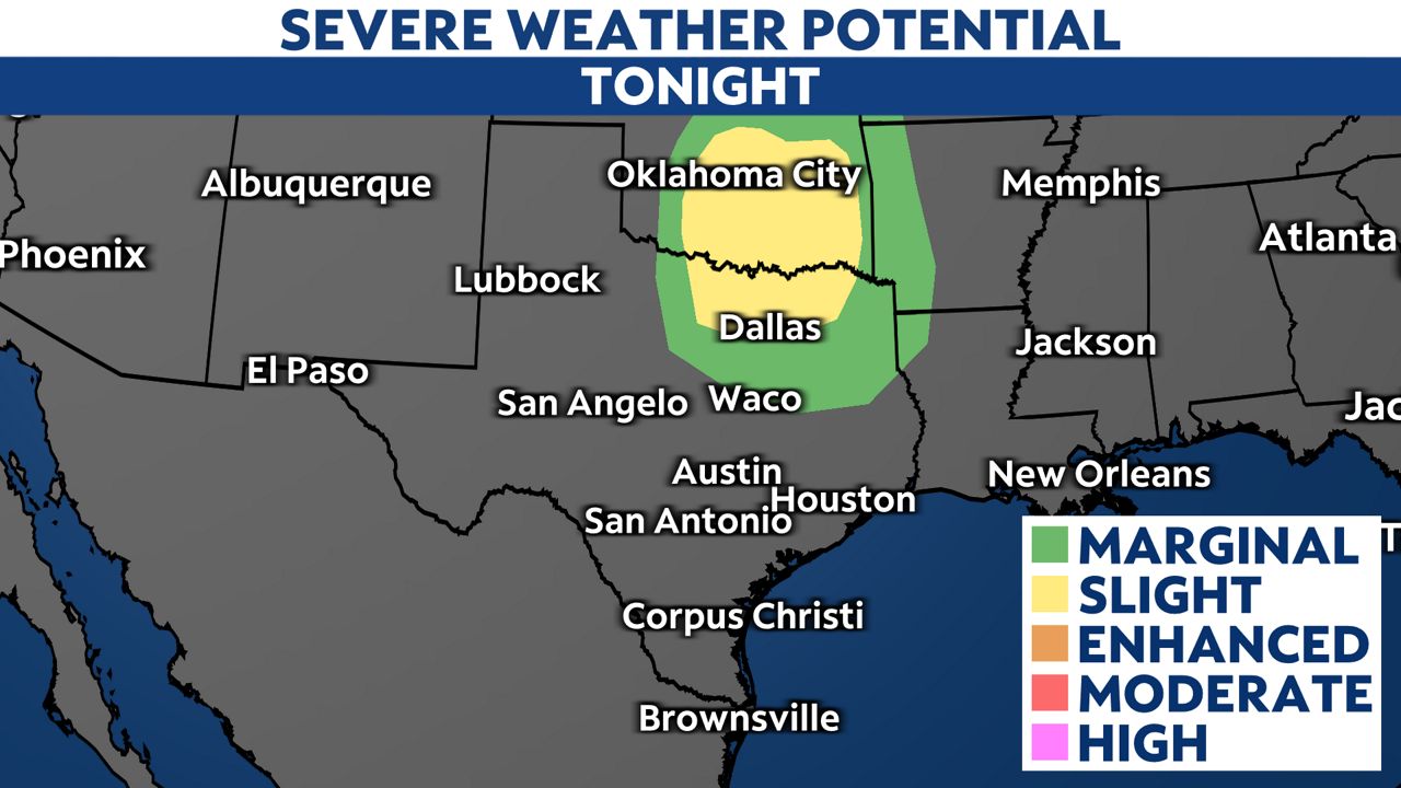 Strong storms are possible with the passage of a cold front