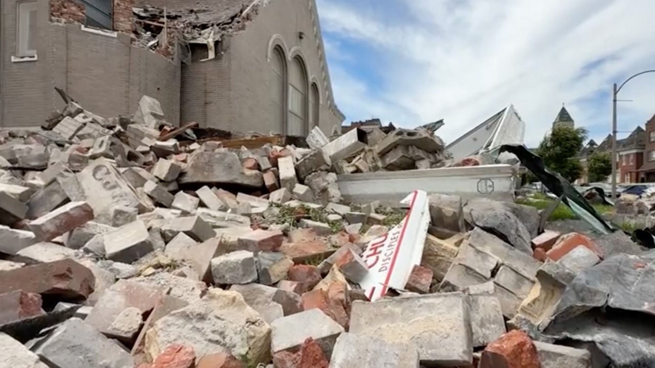 An image of the destruction of the May 16th storms in St. Louis. (Spectrum News)