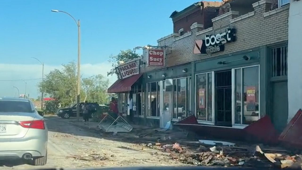 Storm damage in north St. Louis after May 16, 2025 tornado. (Spectrum News)