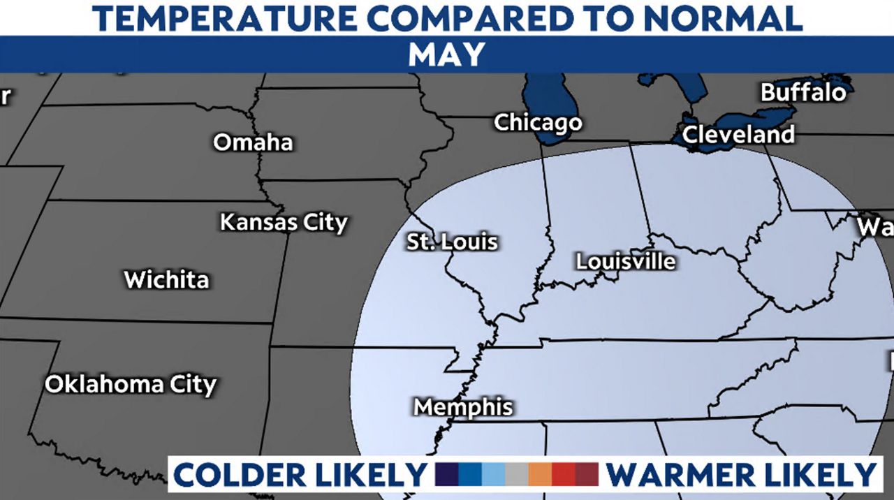 St Louis April Weather Rivals Severe Weather Season Of 2011   STL TEMP FORECAST MAY