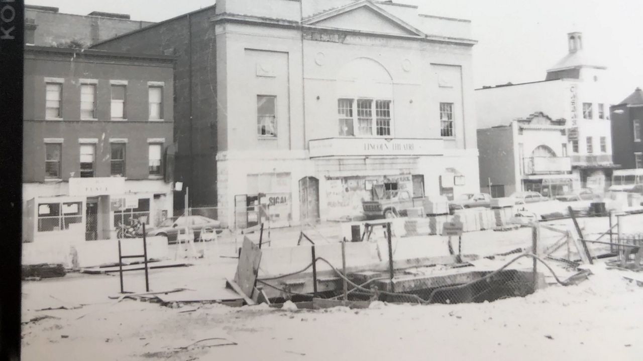 The construction of the U Street metro station left the street torn up in the early 1990s (Lincoln Theater)