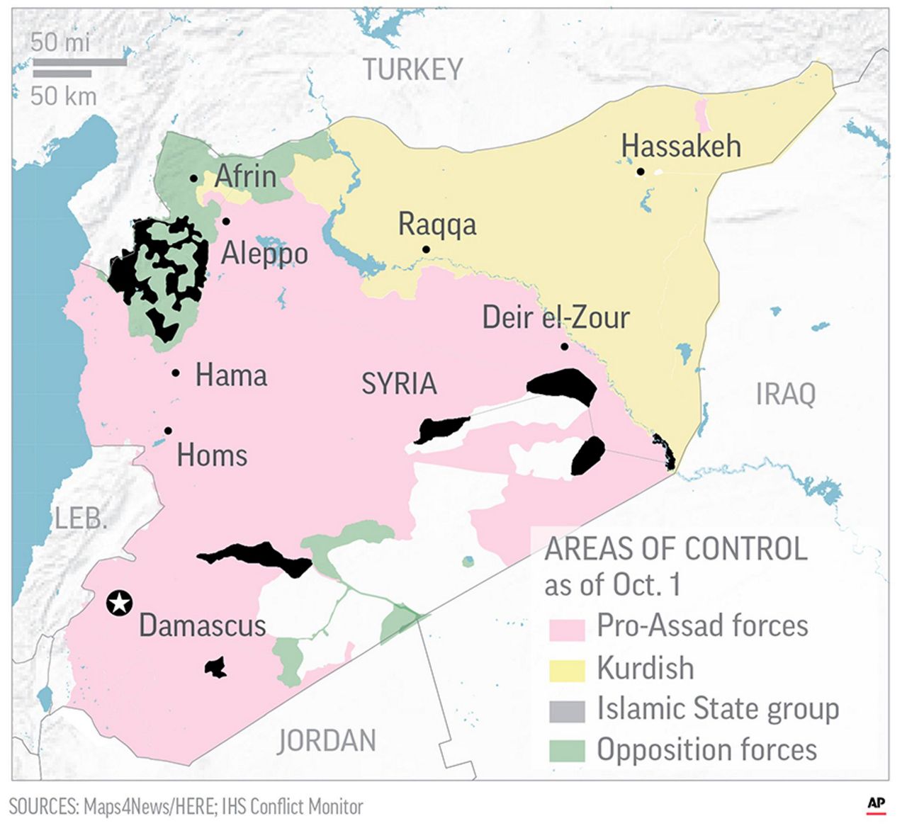 The Latest: Islamic State fighters hit US-aided Syrian force