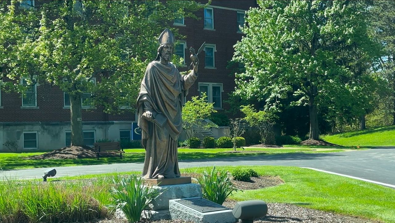 Statue of Saint Augustine outside of Sisters of Charity in Richfield, Ohio.