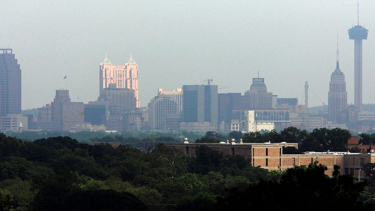 The skyline of San Antonio's downtown business district is shown Thursday, May 3, 2007. (AP Photo/Eric Gay)