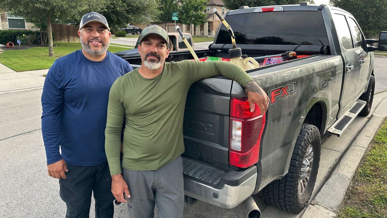 Two San Antonio lawn care specialists headed to Kerr County to help with flood relief efforts. (Spectrum News 1/Lauren Kendrick)