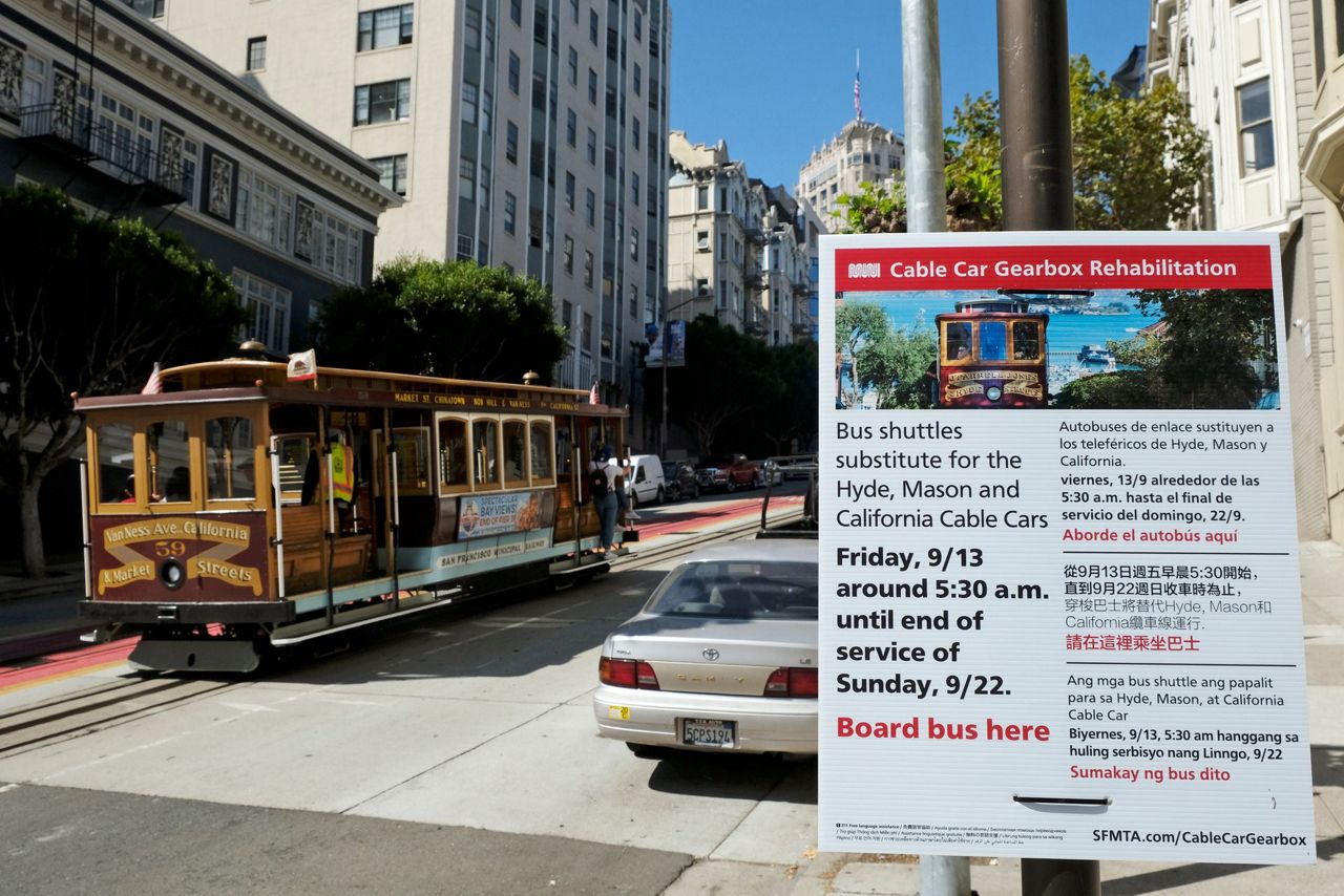 San Francisco's iconic cable cars to shut down for repairs