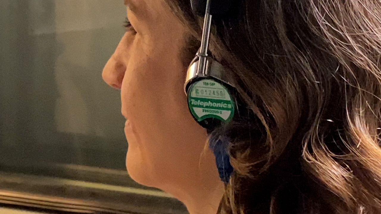 Ashley Stewart, a patient at the Mohawk Valley Health System, participates in a hearing test. (Melissa Krull/Spectrum News)