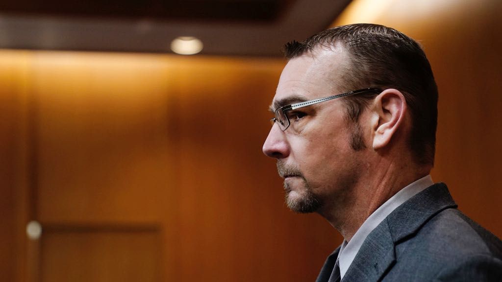 James Crumbley enters the Oakland County Courtroom of Cheryl Matthews, Wednesday, March, 13, 2024 in Pontiac, Mich. (Mandi Wright/Detroit Free Press via AP, Pool)