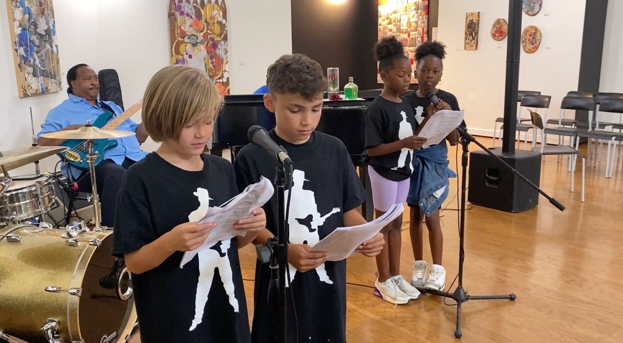 Students practicing for the recital.