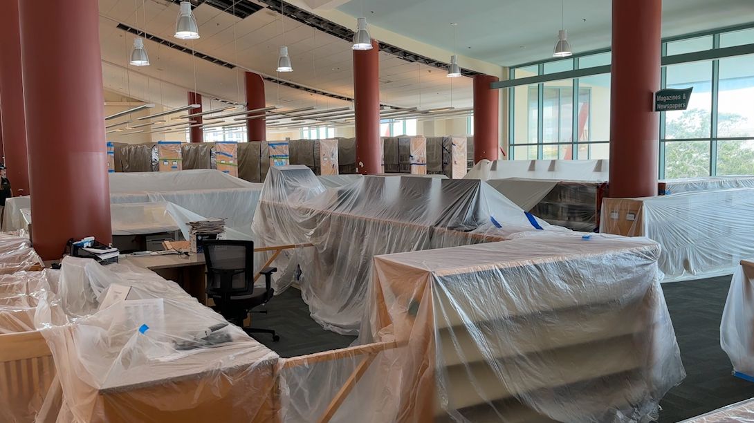 Crews work to repair flooded Clearwater library