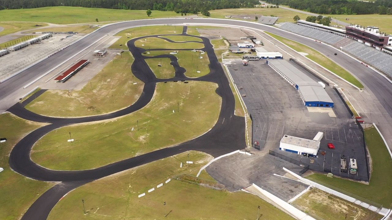 Aerial view of Rockingham Speedway. 