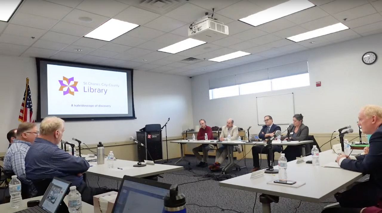 St. Charles City-County Library Board of Trustees holds special meeting on May 17, 2024 to discuss public library closure proposal. (YouTube/St. Charles City-County Library)