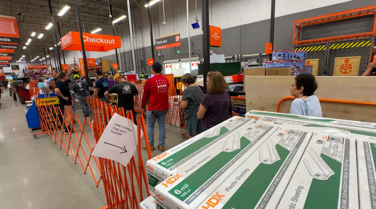 Hardware stores full of people preparing their homes