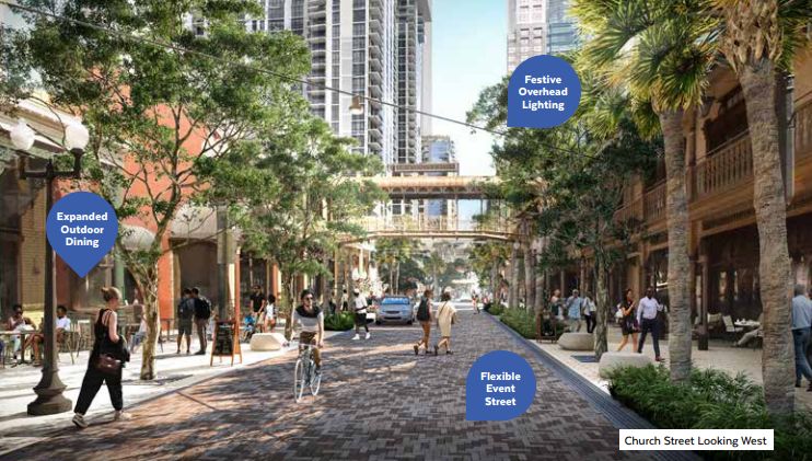 Rendering of Church Street renovations in Downtown Orlando. (Project DTO)