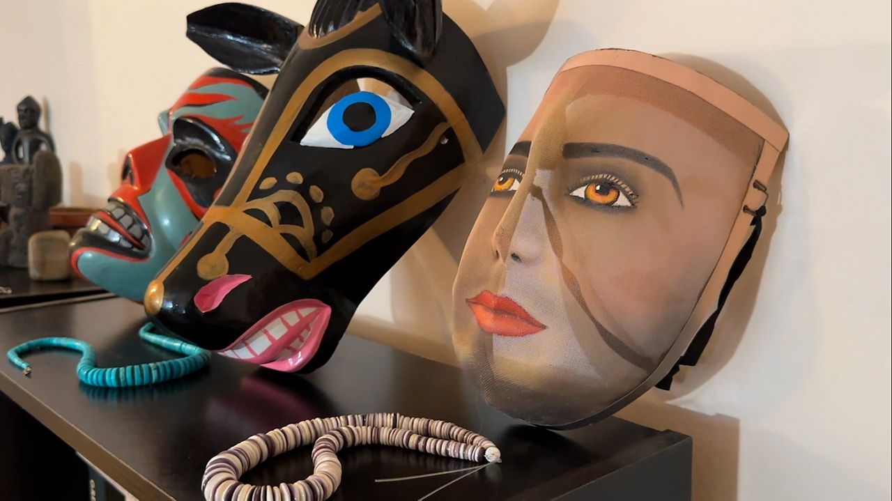Masks representing the indigenous culture of the Monimbó community in Masaya, Nicaragua (Spectrum News/ Tanya Velázquez).