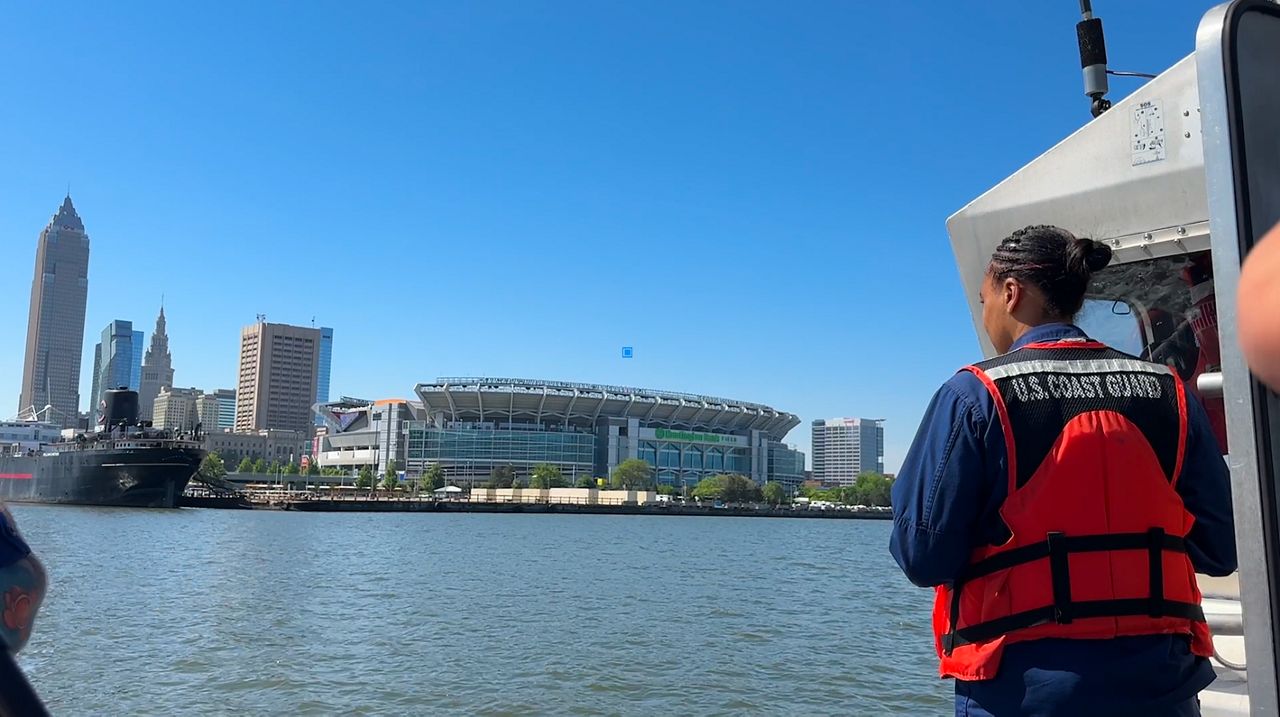 US Coast Guard officials provide training on maritime safety at Coast Guard Station Cleveland Harbor (Spectrum News/ Tanya Velázquez)