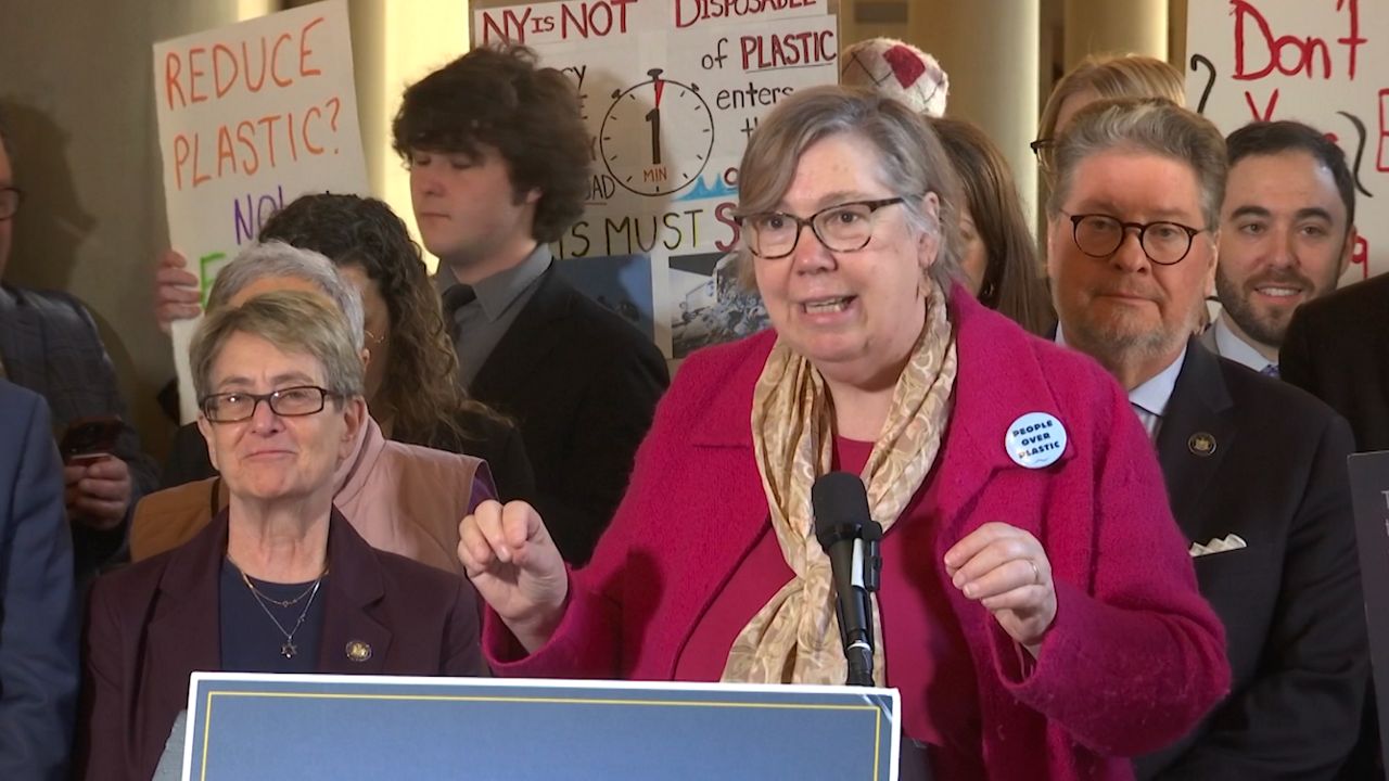 Advocates rally for the passage of the Plastic Reduction and Recycling Infrastructure Act