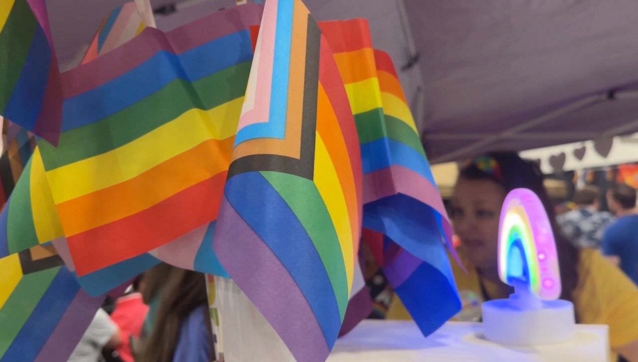 Pride flag on display