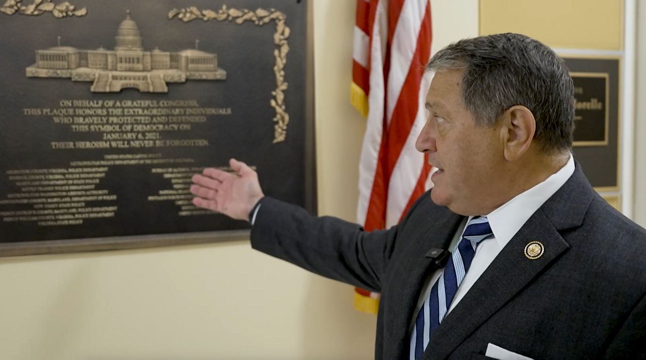 Rep. Joseph Morelle, who is the top-ranking Democrat on the committee that manages House operations, helped spearhead the rollout of the poster-sized copies of the plaque, which kicked off a few weeks ago. (Spectrum News)