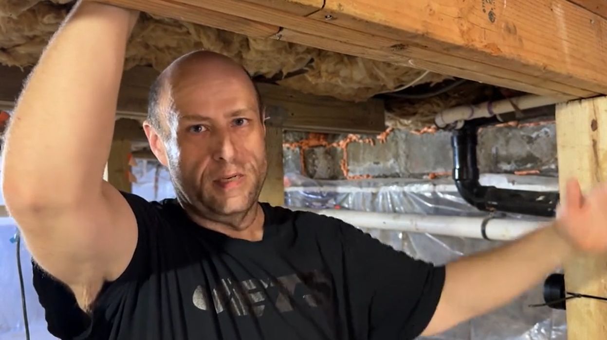man in basement
